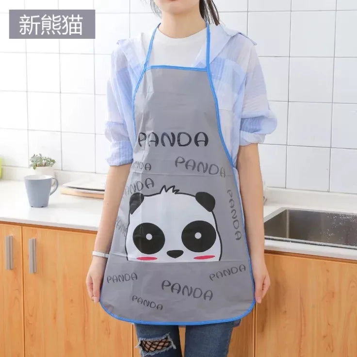 Cartoon-Style PVC Bib Apron for Cleaning