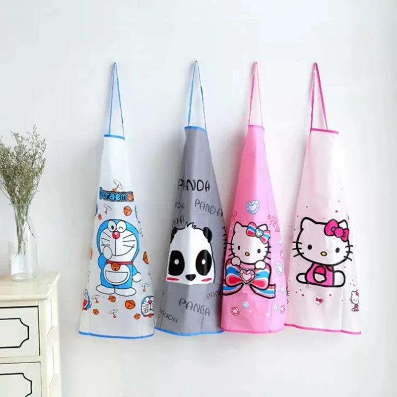 Cartoon-Style PVC Bib Apron for Cleaning