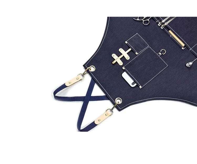 Sustainable Cotton Apron – Sleeveless Work Apron with Multiple Pockets for Home & Events