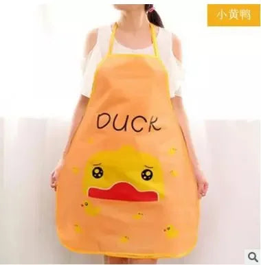 Cartoon-Style PVC Bib Apron for Cleaning