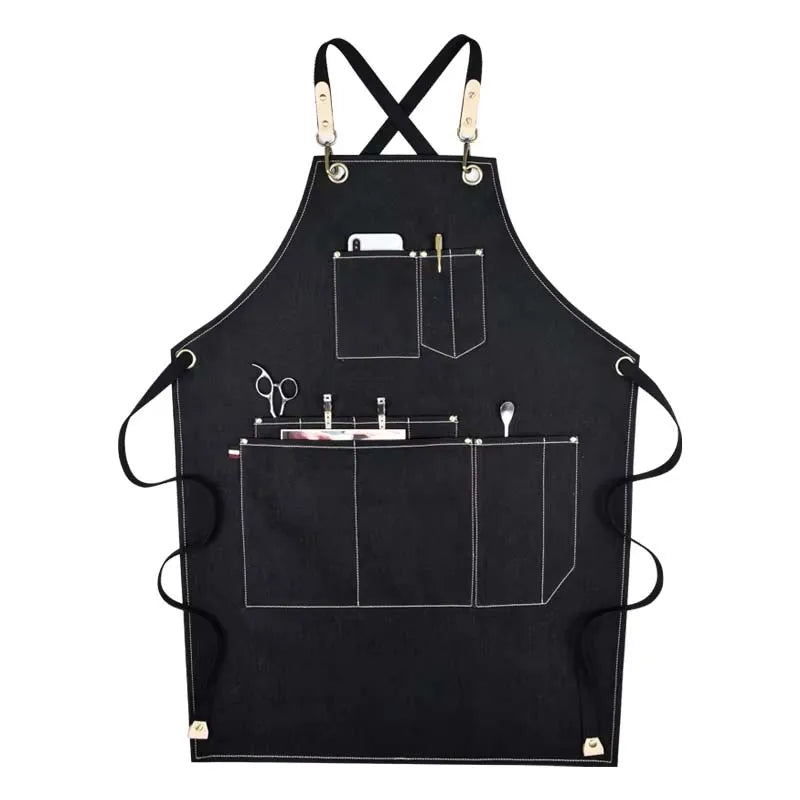Sustainable Cotton Apron – Sleeveless Work Apron with Multiple Pockets for Home & Events