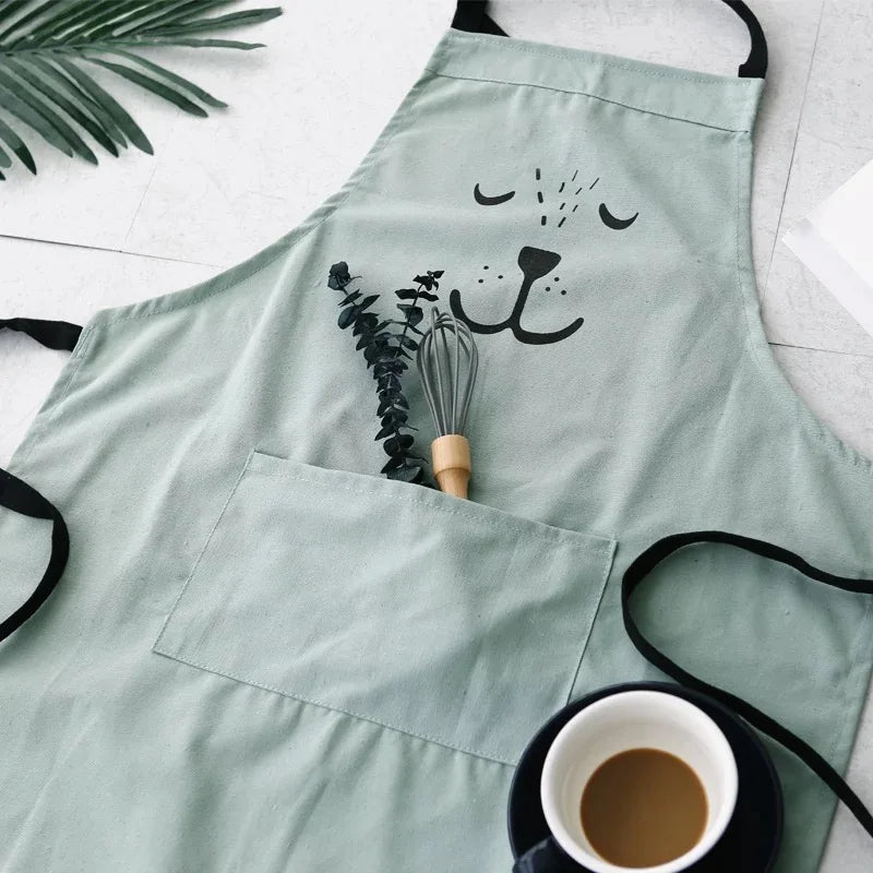 Cute Cartoon Cotton Sleeveless Apron for Children’s Cleaning and Art Activities