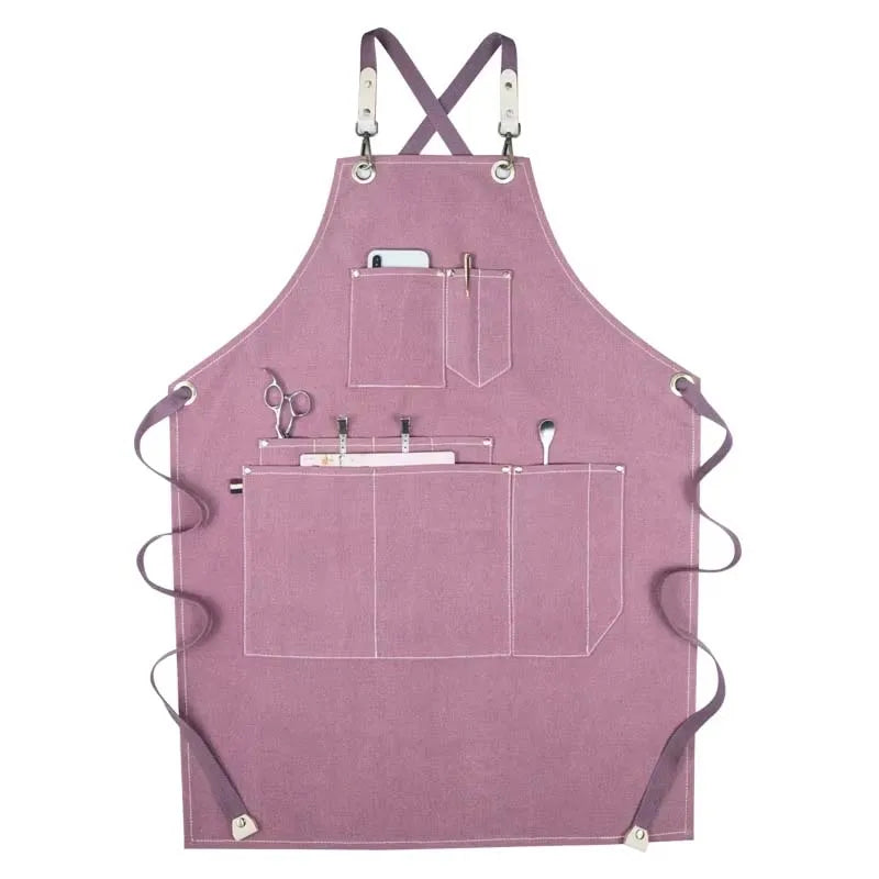 Sustainable Cotton Apron – Sleeveless Work Apron with Multiple Pockets for Home & Events