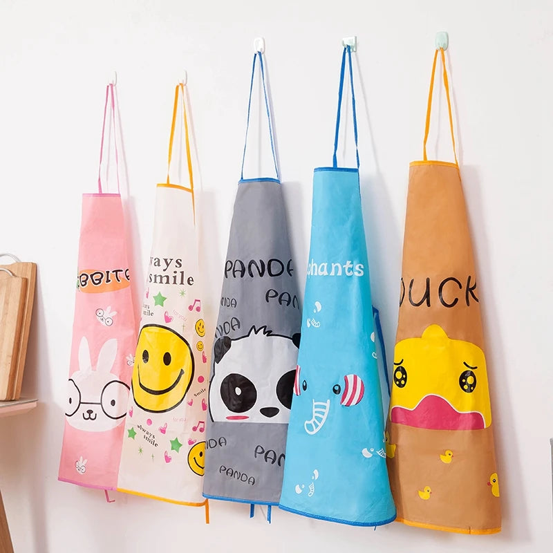 Cartoon-Style PVC Bib Apron for Cleaning