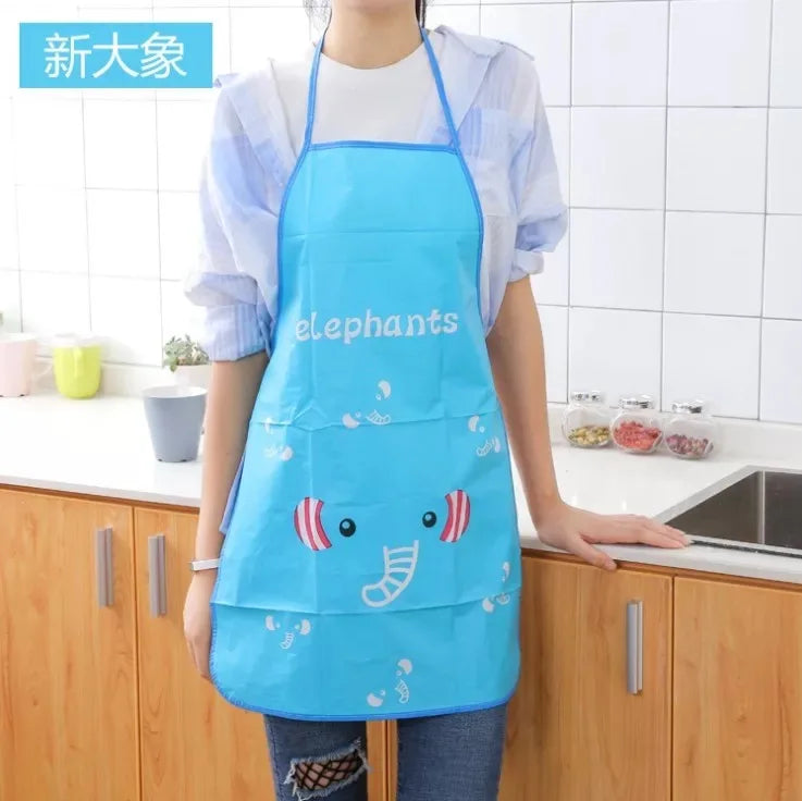 Cartoon-Style PVC Bib Apron for Cleaning