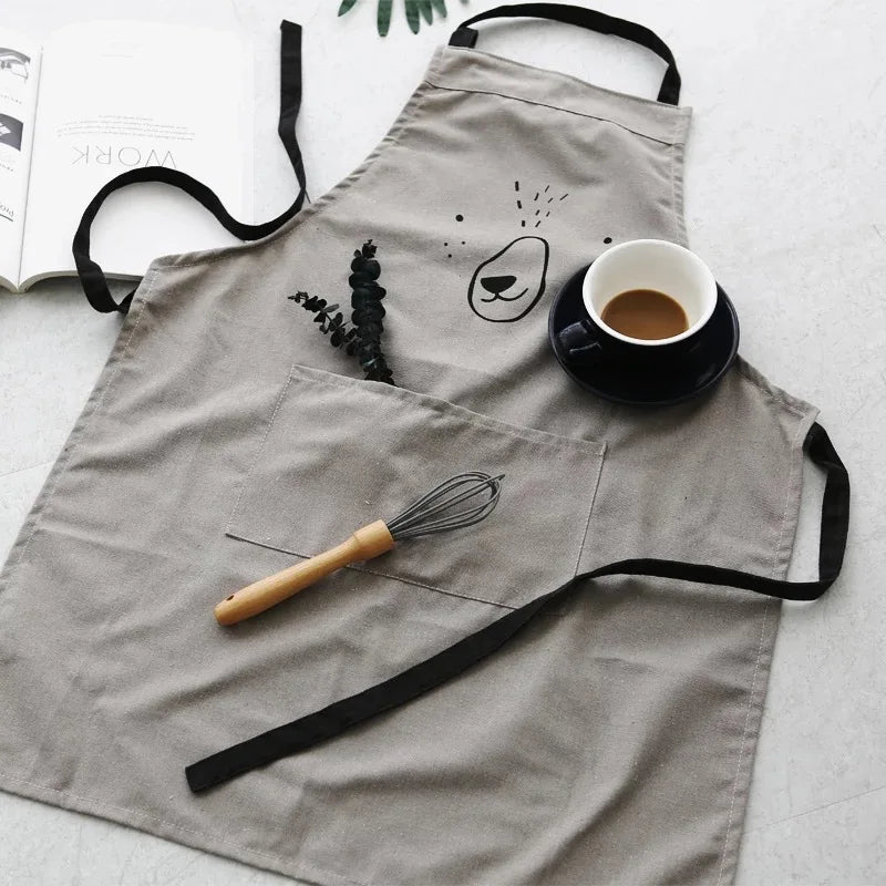 Cute Cartoon Cotton Sleeveless Apron for Children’s Cleaning and Art Activities