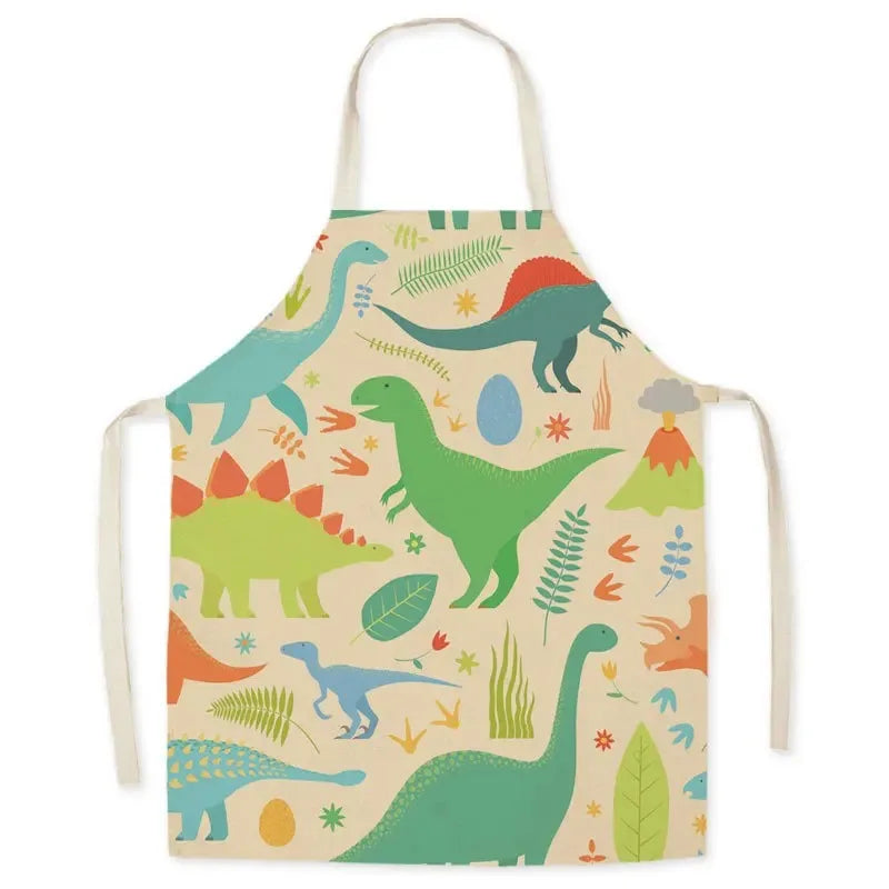 Casual Cartoon Linen Waist Apron for Sanitary Use