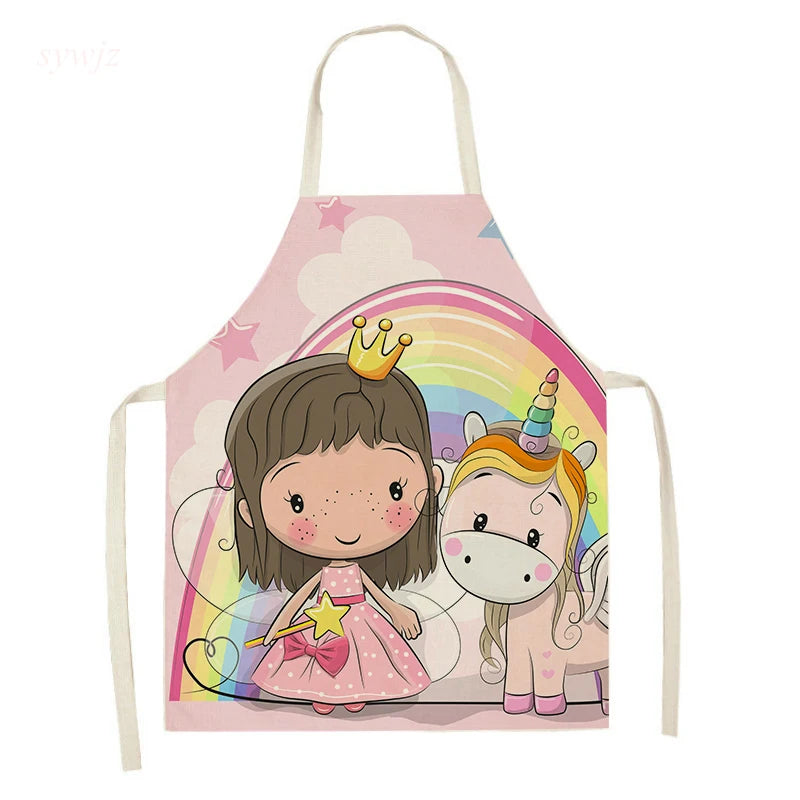 Unicorn Linen Bib Apron for Food and Drink