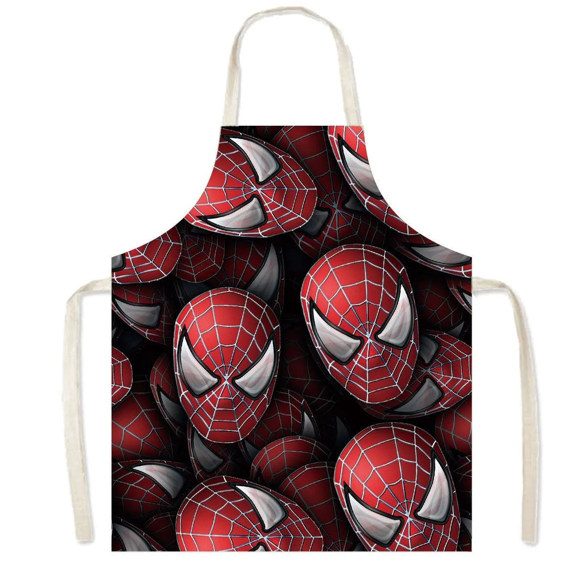 Spiderman Cartoon Linen Waist Apron for Cleaning Tasks