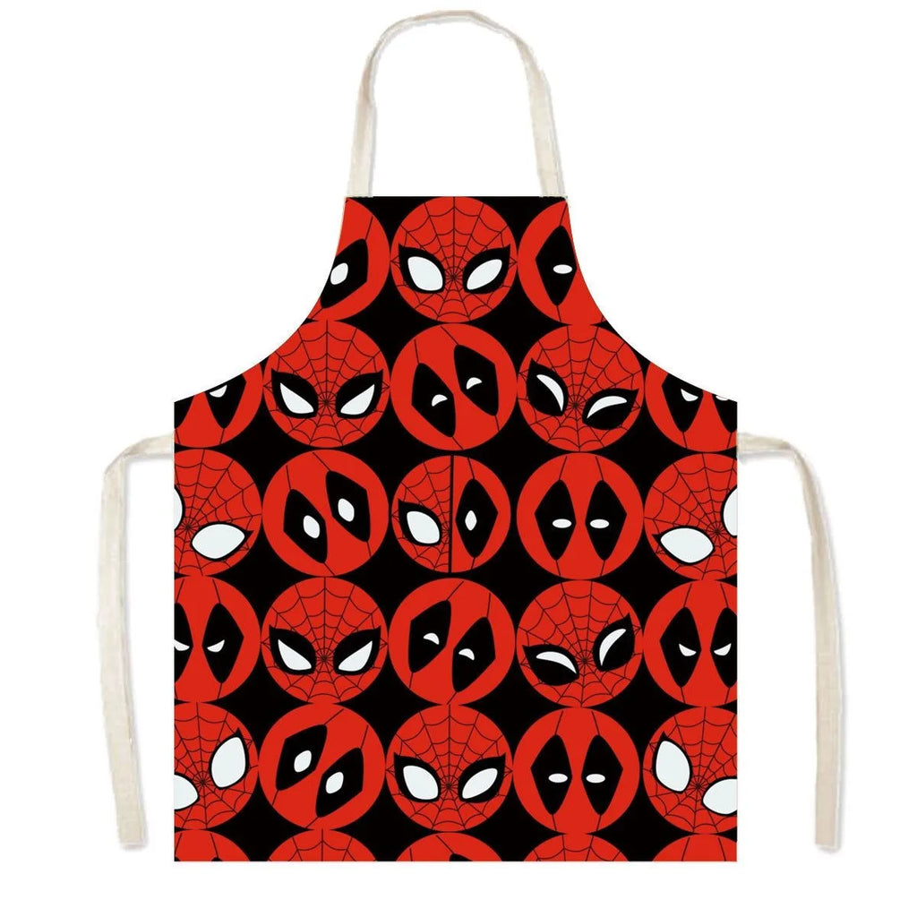 Spiderman Cartoon Linen Waist Apron for Cleaning Tasks
