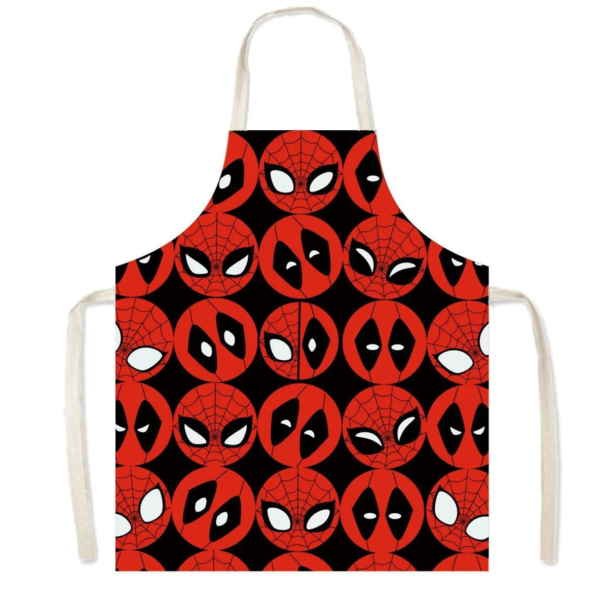 Spiderman Cartoon Linen Waist Apron for Cleaning Tasks