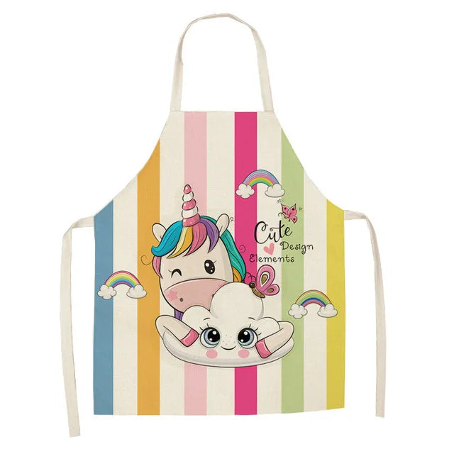 Unicorn Linen Bib Apron for Food and Drink
