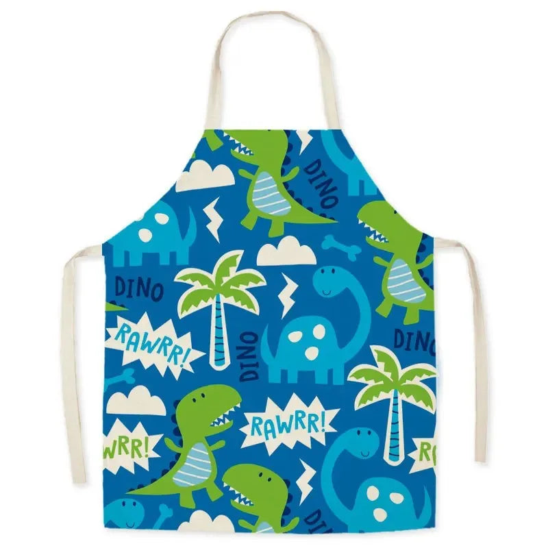 Casual Cartoon Linen Waist Apron for Sanitary Use