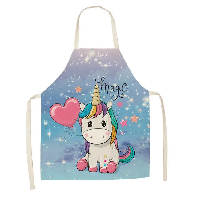 Unicorn Linen Bib Apron for Food and Drink