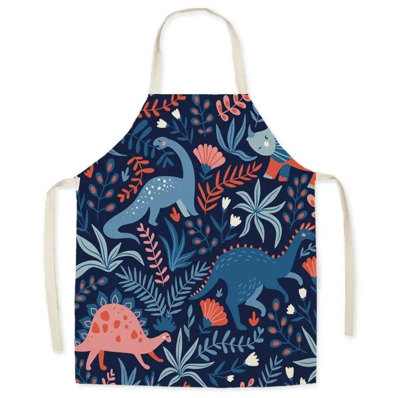 Casual Cartoon Linen Waist Apron for Sanitary Use