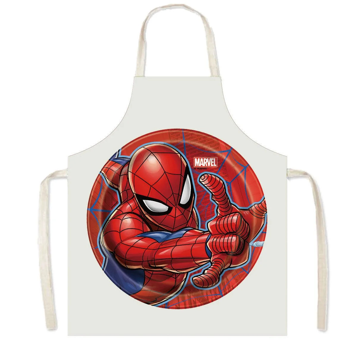 Spiderman Cartoon Linen Waist Apron for Cleaning Tasks