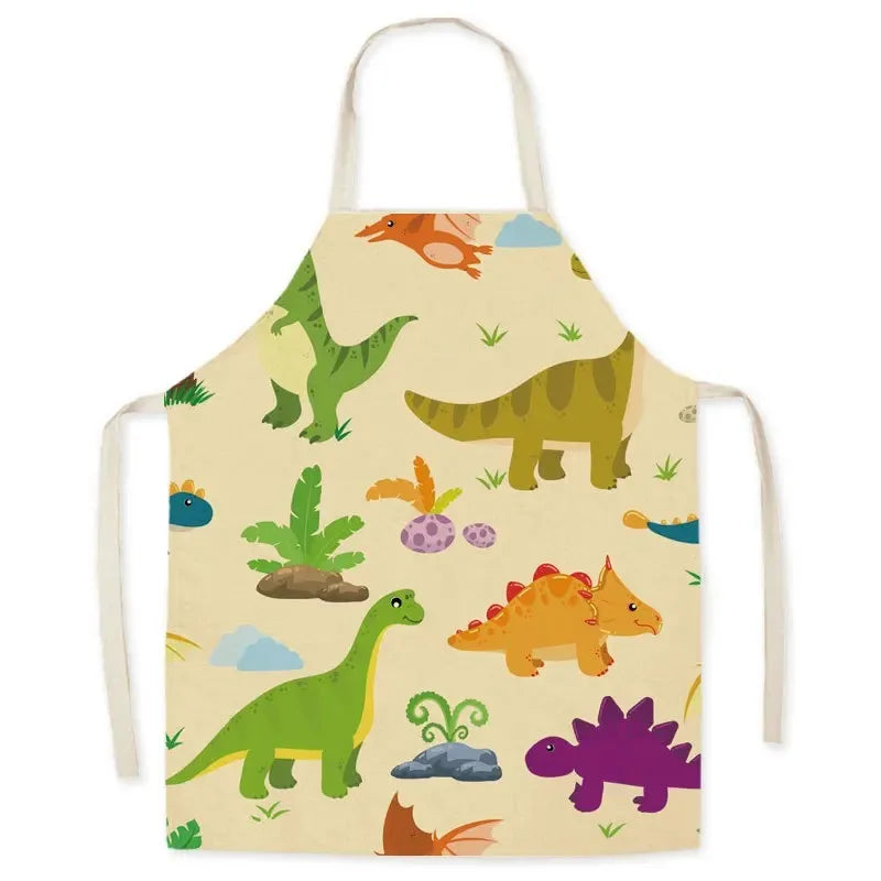Casual Cartoon Linen Waist Apron for Sanitary Use