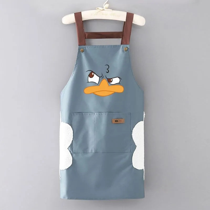 Durable Cartoon-Style Sleeveless PVC Apron with Knit Weaving