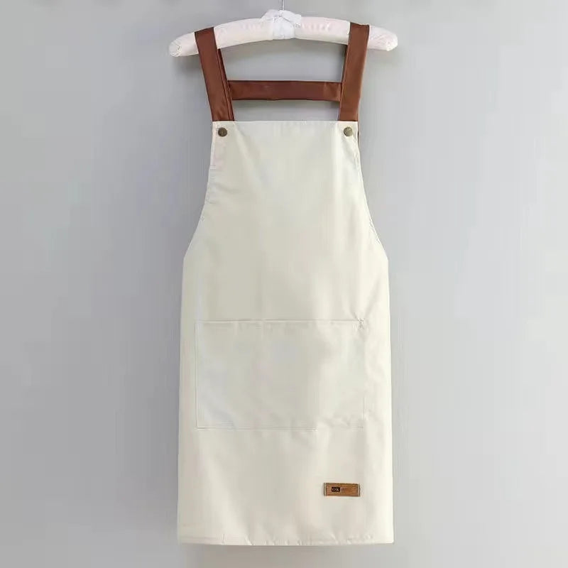 Multi-Material Knit Apron Combining Cotton, Non-Woven Fabric, PU, PVC, and Canvas