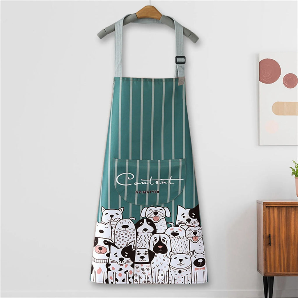 Cartoon Printed PVC and Non-Woven Fabric Waist Apron for Cleaning