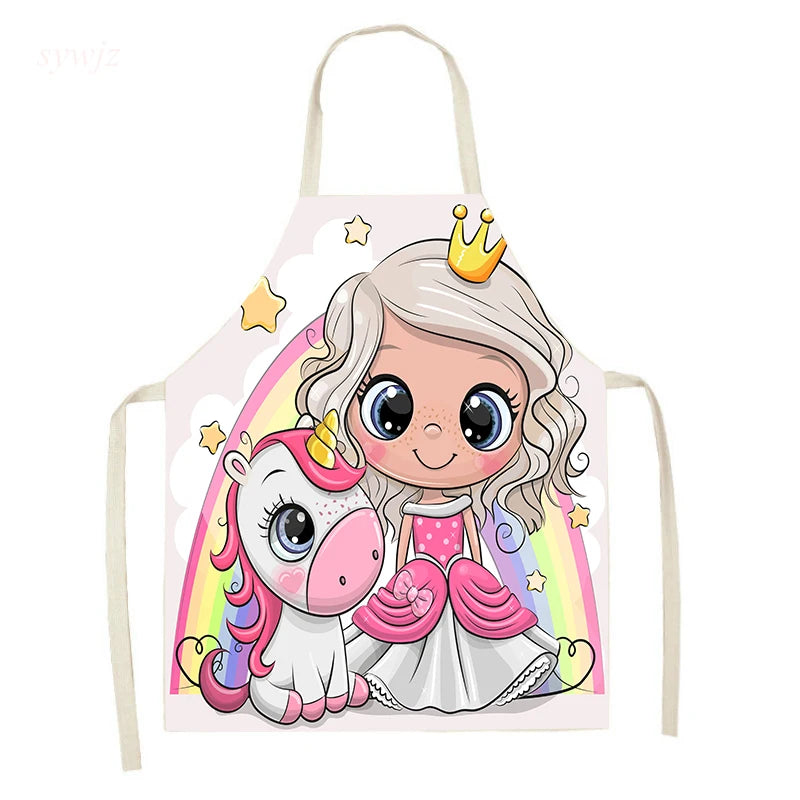 Unicorn Linen Bib Apron for Food and Drink