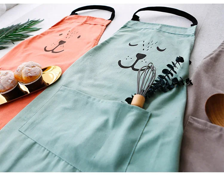 Cute Cartoon Cotton Sleeveless Apron for Children’s Cleaning and Art Activities