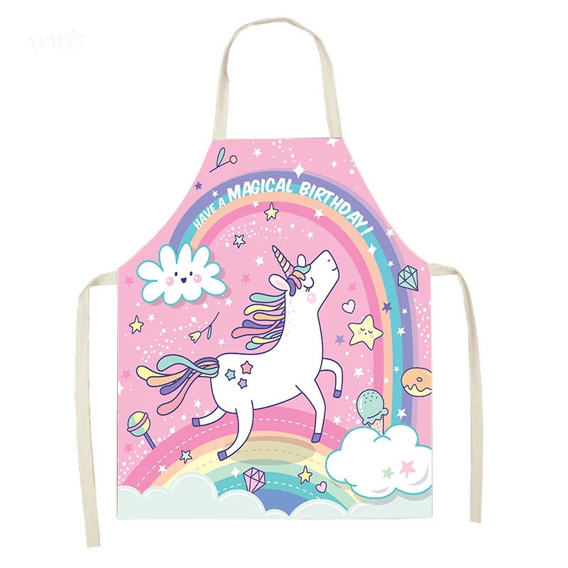 Unicorn Linen Bib Apron for Food and Drink