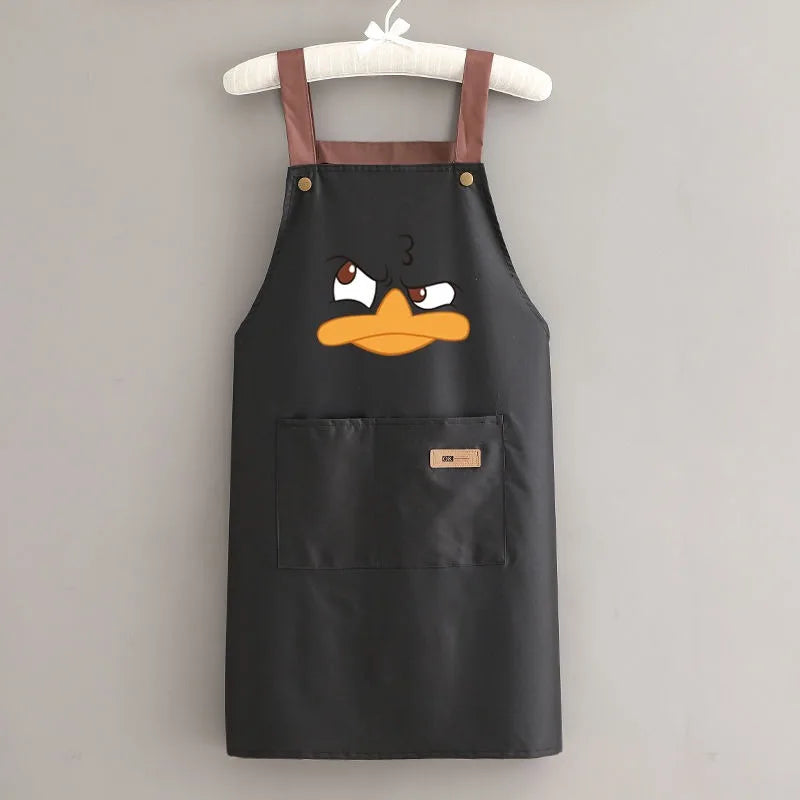 Durable Cartoon-Style Sleeveless PVC Apron with Knit Weaving