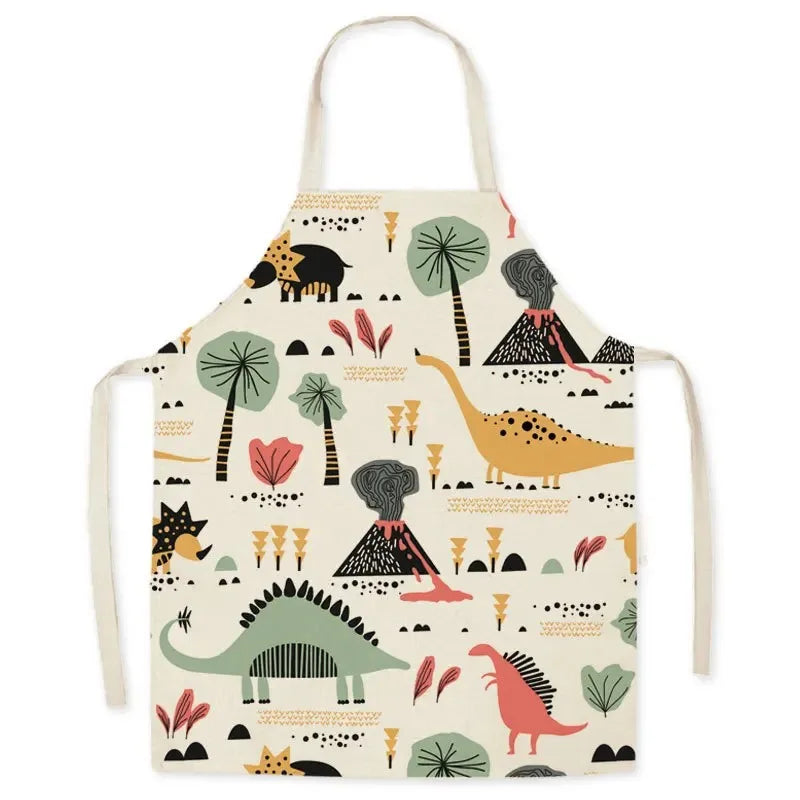 Casual Cartoon Linen Waist Apron for Sanitary Use