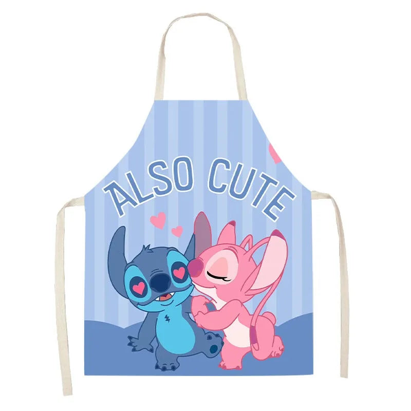 Durable Linen Waist Apron with Playful Cartoon Design