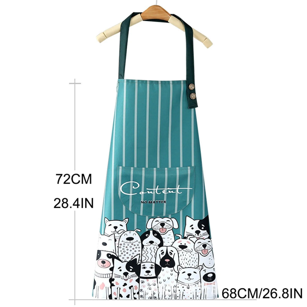 Cartoon Printed PVC and Non-Woven Fabric Waist Apron for Cleaning