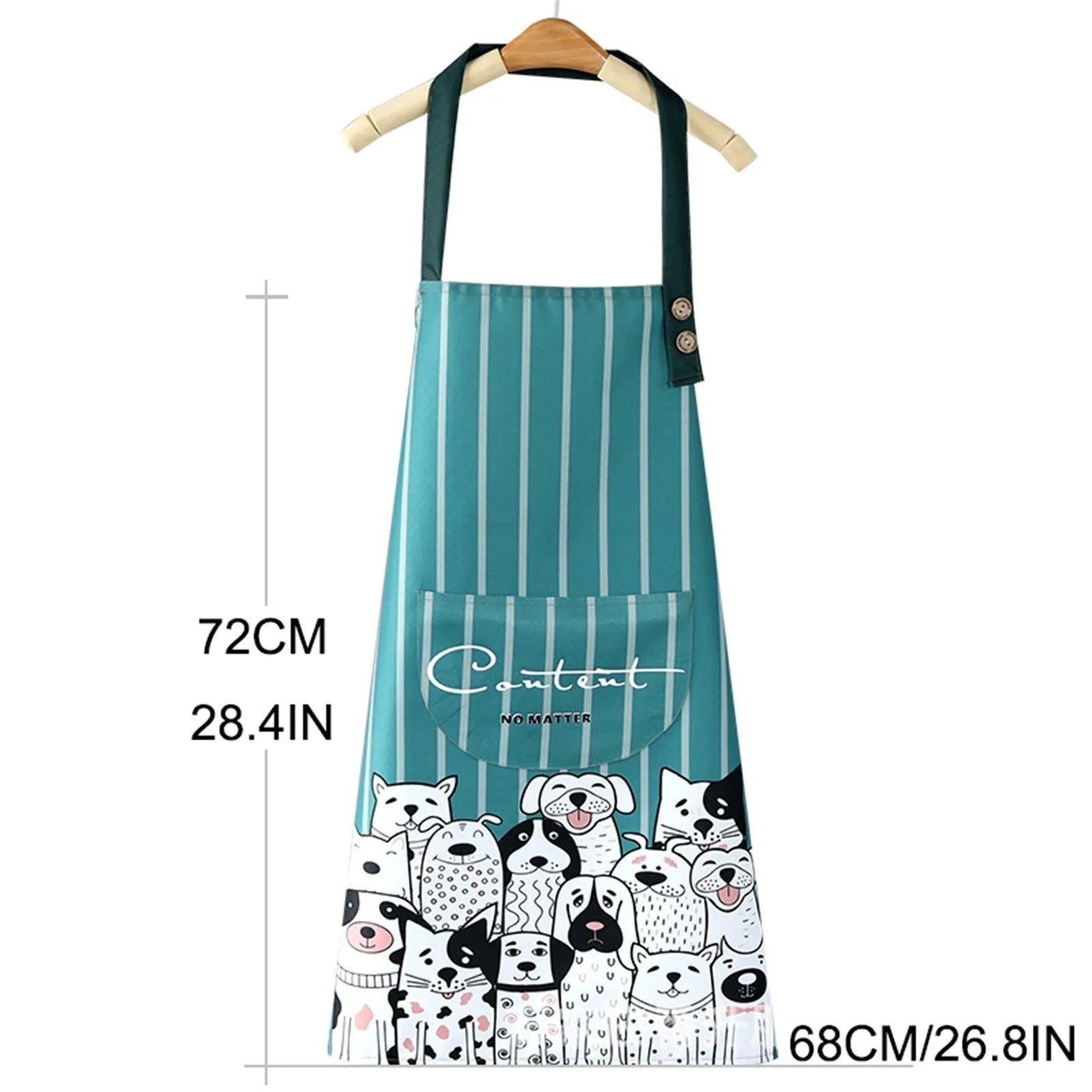 Cartoon Printed PVC and Non-Woven Fabric Waist Apron for Cleaning