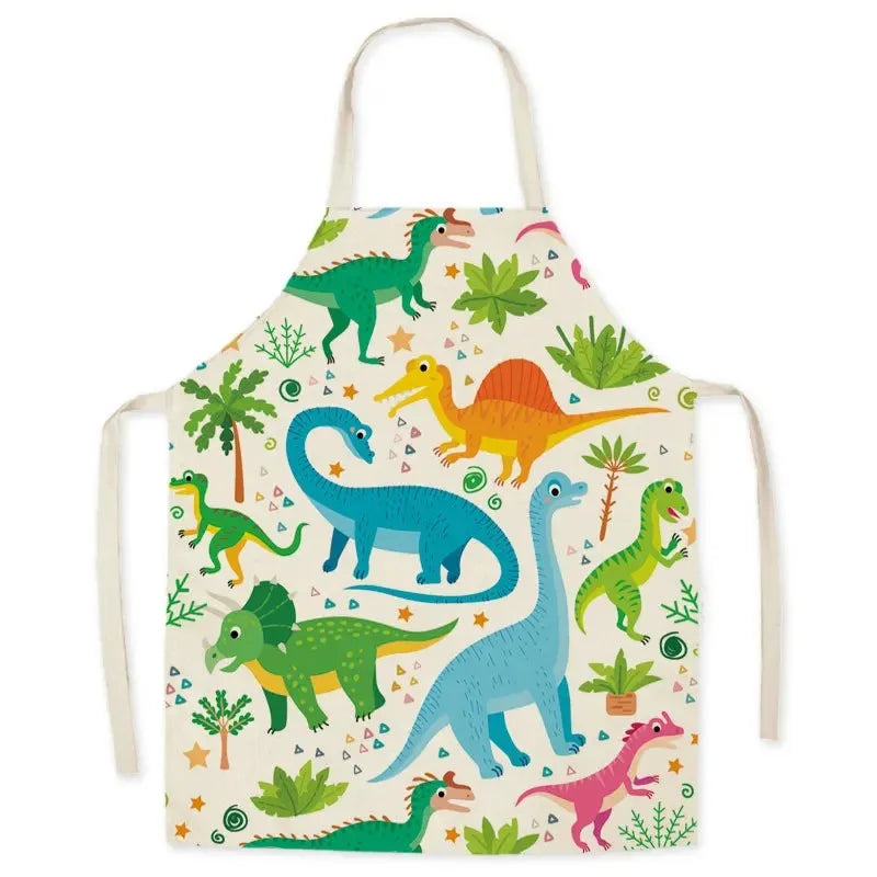 Casual Cartoon Linen Waist Apron for Sanitary Use