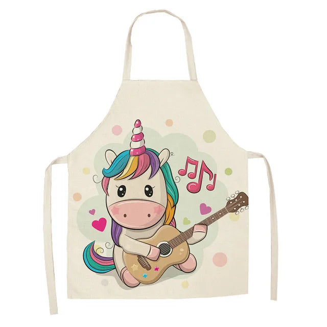 Unicorn Linen Bib Apron for Food and Drink
