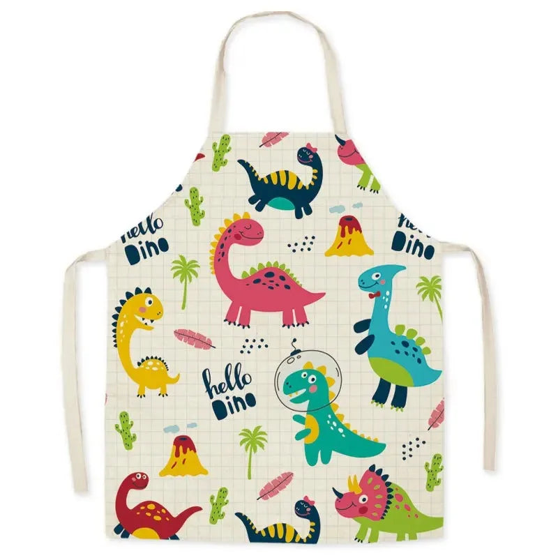 Casual Cartoon Linen Waist Apron for Sanitary Use