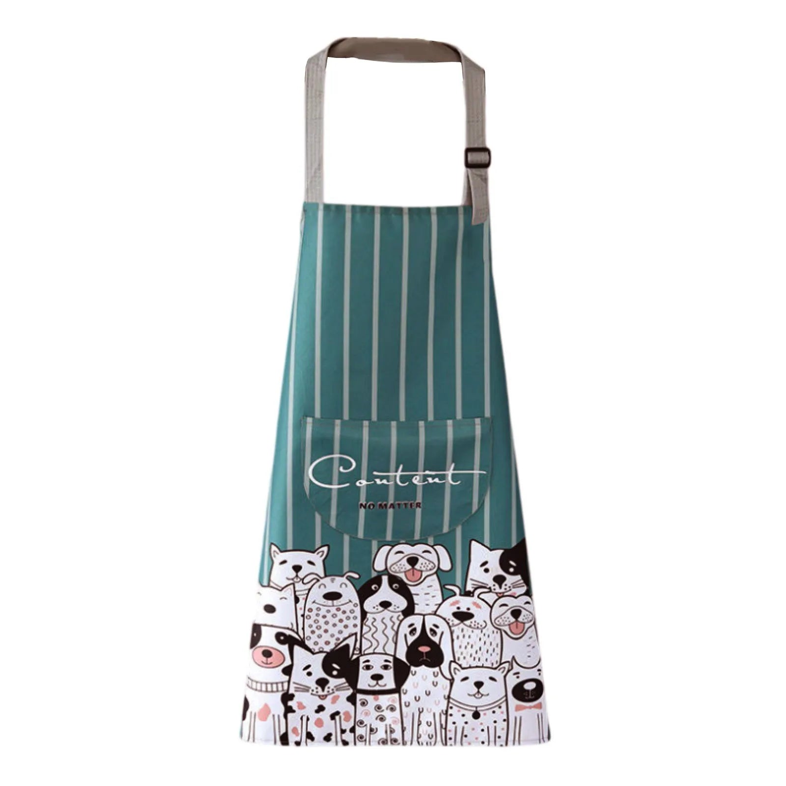 Cartoon Printed PVC and Non-Woven Fabric Waist Apron for Cleaning