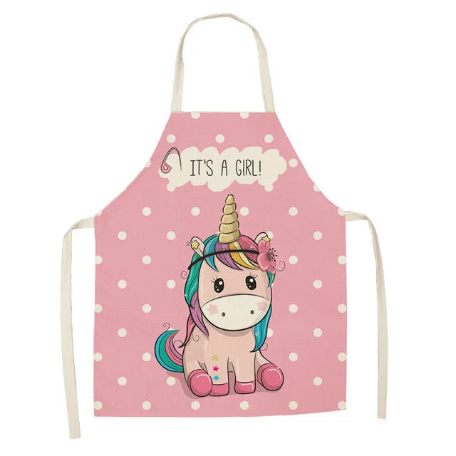 Unicorn Linen Bib Apron for Food and Drink