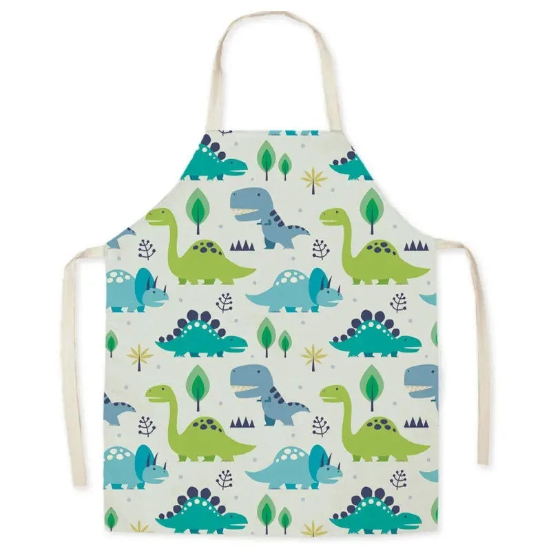Casual Cartoon Linen Waist Apron for Sanitary Use