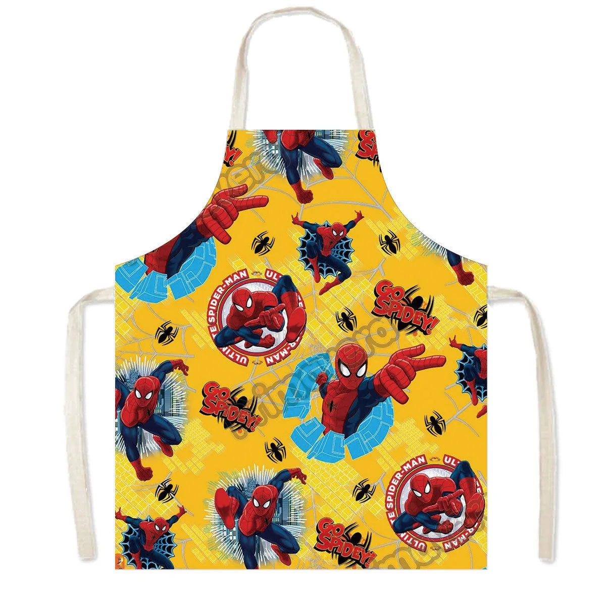 Spiderman Cartoon Linen Waist Apron for Cleaning Tasks