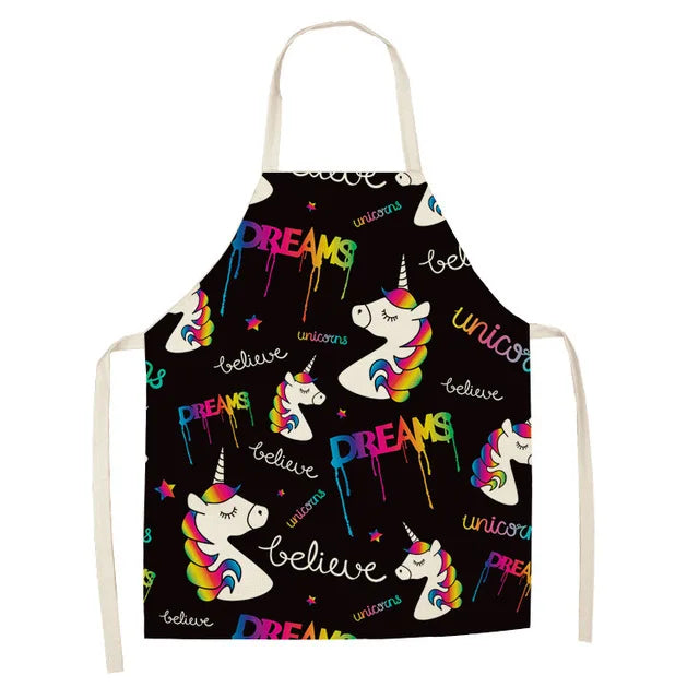 Unicorn Linen Bib Apron for Food and Drink