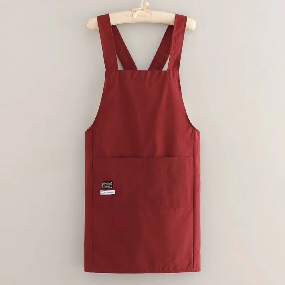 Japanese-Style Cotton Bib Apron for Cleaning