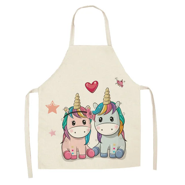 Unicorn Linen Bib Apron for Food and Drink