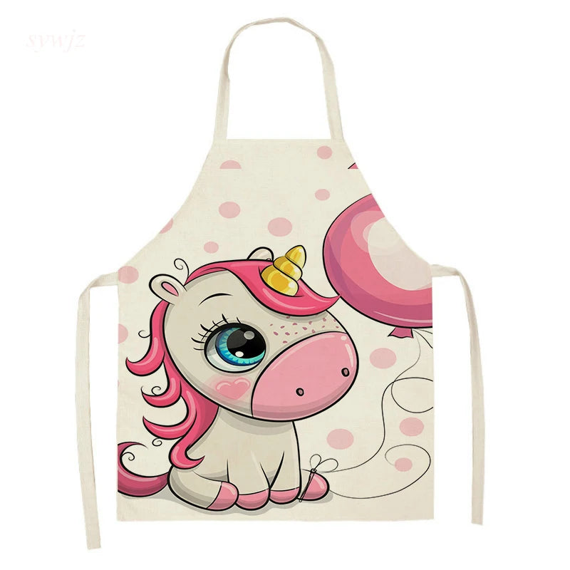 Unicorn Linen Bib Apron for Food and Drink