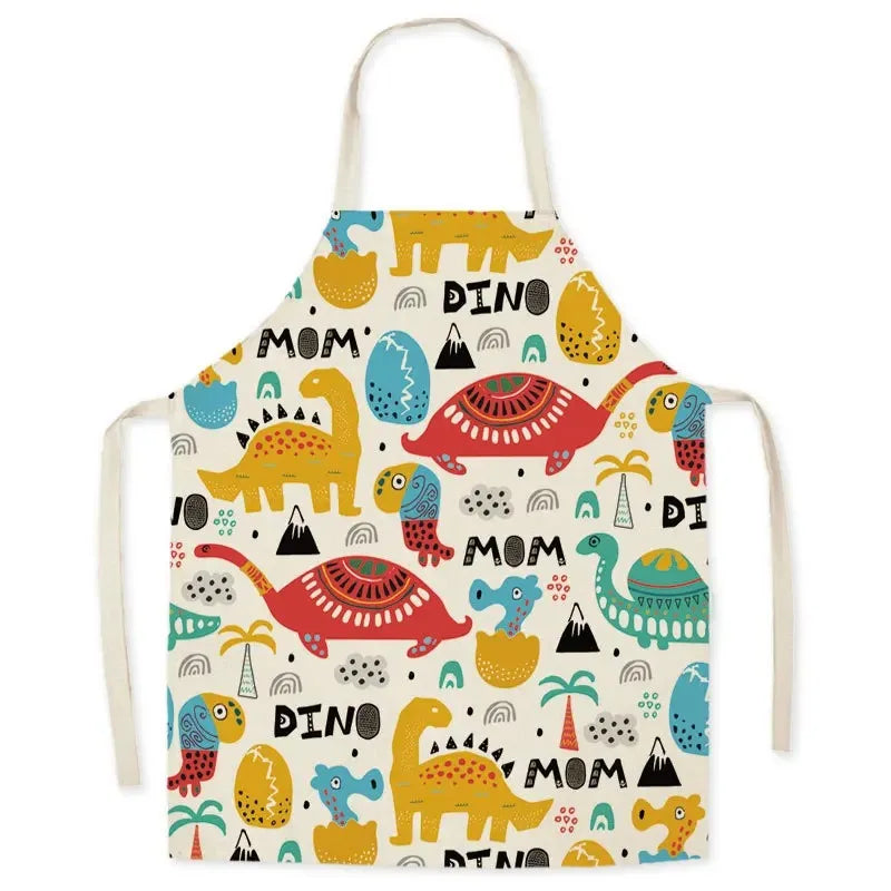 Casual Cartoon Linen Waist Apron for Sanitary Use