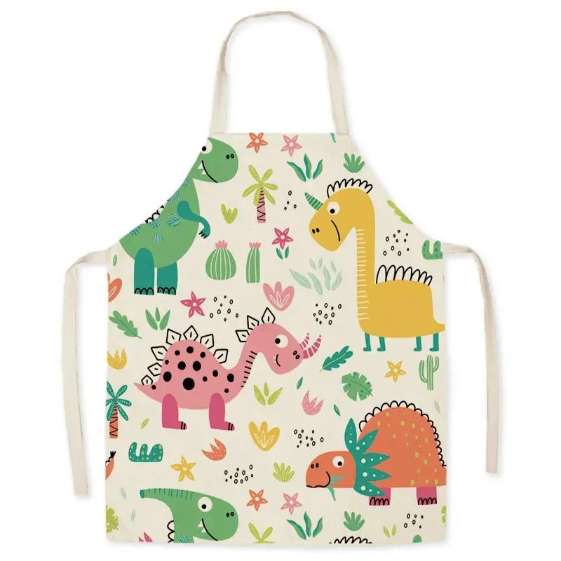 Casual Cartoon Linen Waist Apron for Sanitary Use