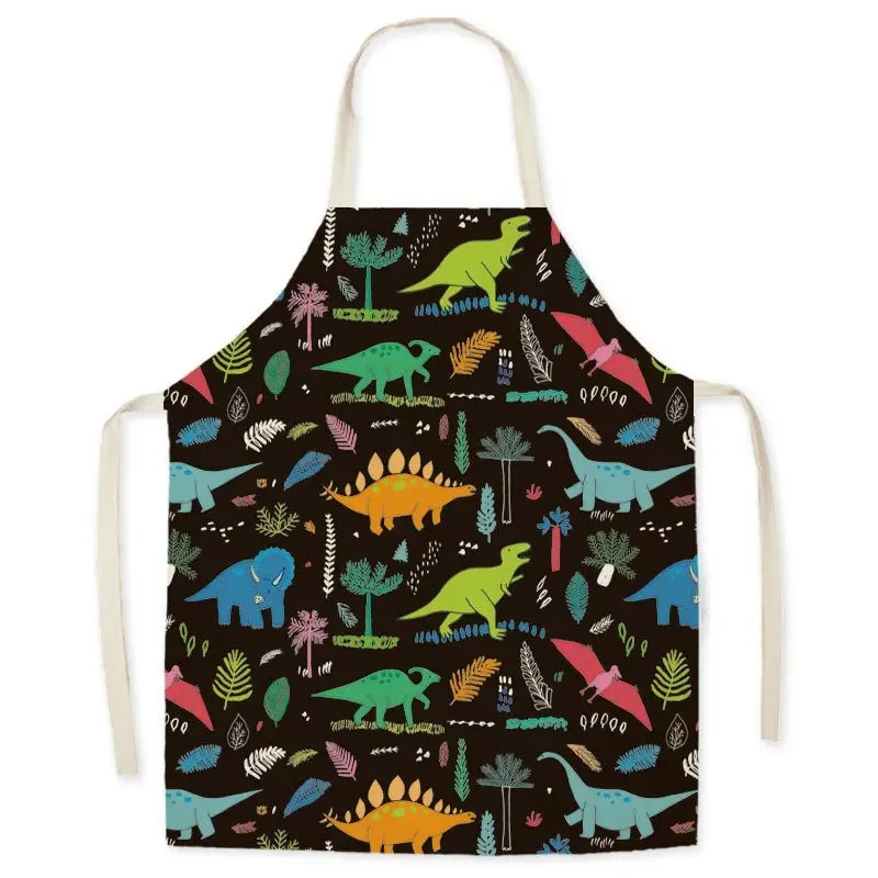 Casual Cartoon Linen Waist Apron for Sanitary Use