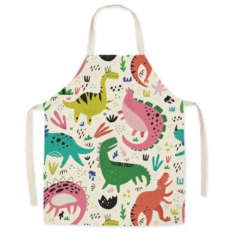 Casual Cartoon Linen Waist Apron for Sanitary Use
