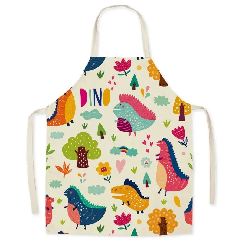 Casual Cartoon Linen Waist Apron for Sanitary Use