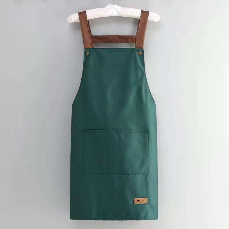 Multi-Material Knit Apron Combining Cotton, Non-Woven Fabric, PU, PVC, and Canvas