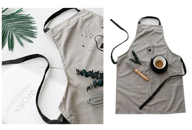 Cute Cartoon Cotton Sleeveless Apron for Children’s Cleaning and Art Activities